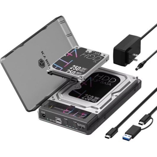 Caja PC Icy Box IB-3882MSCL-CU31 M.2/2.5"/3.5" Kunststoff Schwarz mit Offline-Klonfunktion