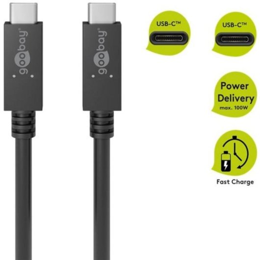 Cavo USB-C Goobay 49254 1 m USB 3.2 Gen 2 20 Gbit/s Nero