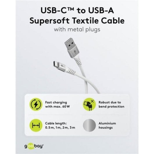 Cavo USB Goobay 74532 3 m USB-C a USB-A USB 2.0 Bianco