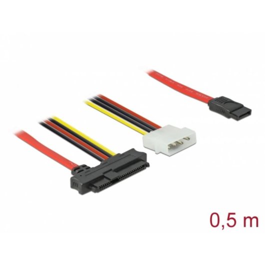 Cabo SAS Delock SFF-8482 para SATA 7 pinos 0,5 m 12 Gbit/s