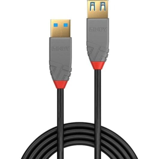 Cavo di estensione USB 3.2 Gen 1 Lindy Anthra Line 3 m USB-A 5 Gbit/s Nero