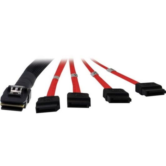 Cable Inter-Tech SFF 8087 a 4x SATA de 1 m, Negro