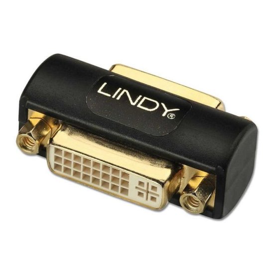 Adattatore Doppio Spinotto DVI-I Lindy 41233 Nero