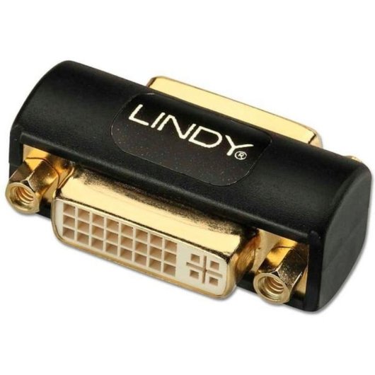 Adattatore Doppio Spinotto DVI-I Lindy 41233 Nero