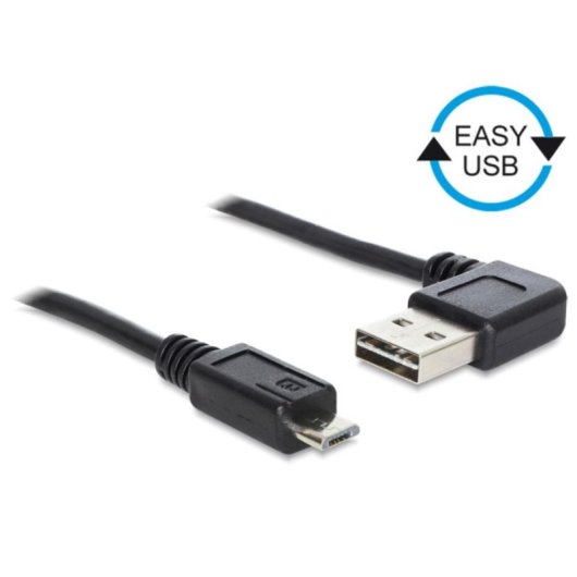 Cable USB Delock 0,5 m USB 2.0-A a Micro-USB B Negro