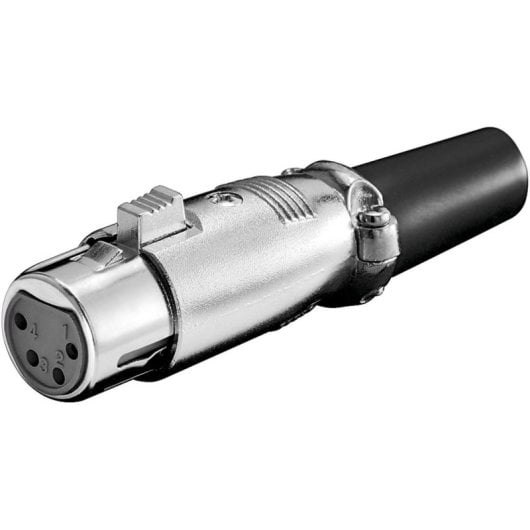 XLR 4-poliger Stecker Weiblich Goobay 11960 Schwarz Metallisch