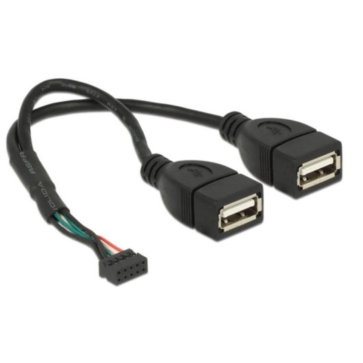 Câble USB Delock 84933 0,2 m USB 2.0 2 x USB A Noir