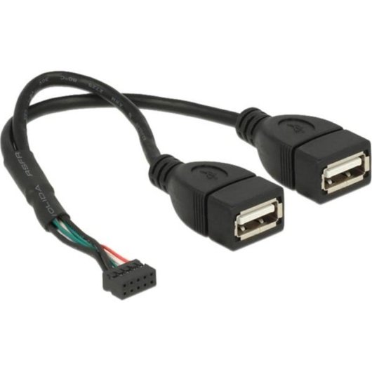 Câble USB Delock 84933 0,2 m USB 2.0 2 x USB A Noir