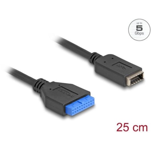 Adaptador USB Delock 19 pines a llave E interna de 25 cm