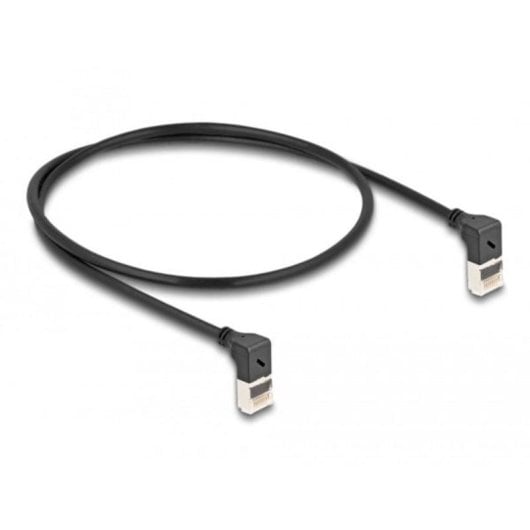 Cable de red RJ45 Cat.6A S/FTP Slim 90° acodado DeLOCK 0,5 m negro