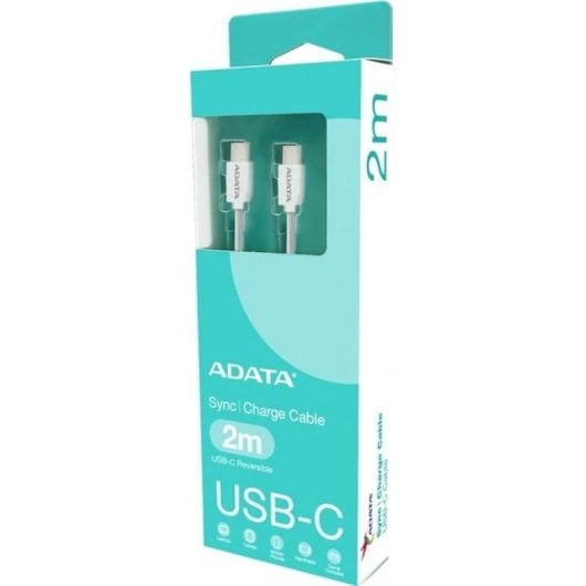 Cable USB-C a USB-C 2 m 100 W Carga Rápida ADATA CACC-200PN-WH