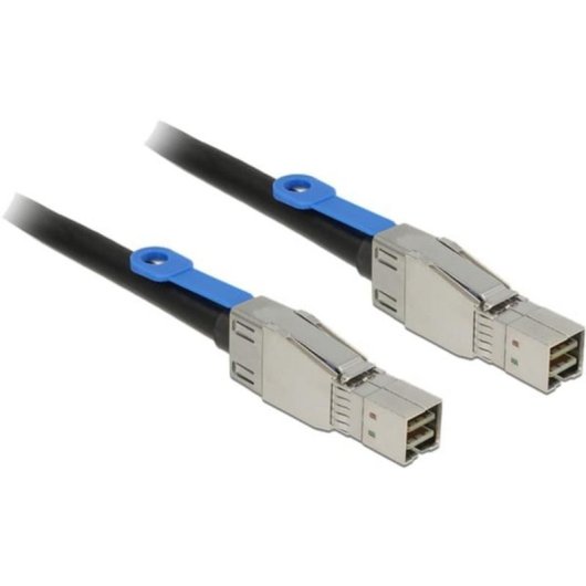 Cable SAS DeLOCK 83394 1 m Mini SAS HD x 4 SFF 8644 Macho/Macho Negro/Plata