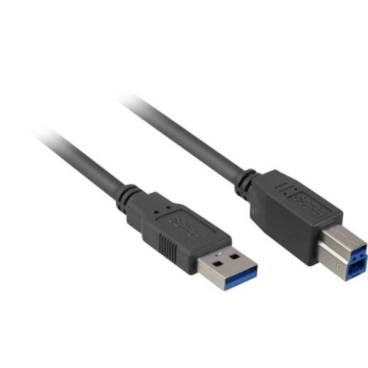 Cable USB Sharkoon 1 m USB 3.2 Gen 1 USB-A a USB-B Negro