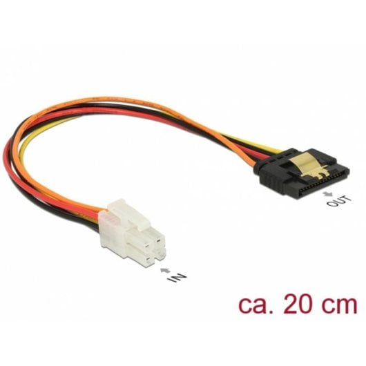 Internes DeLOCK-Netzkabel 0,2 m P4 4-pin an SATA 15 Pin