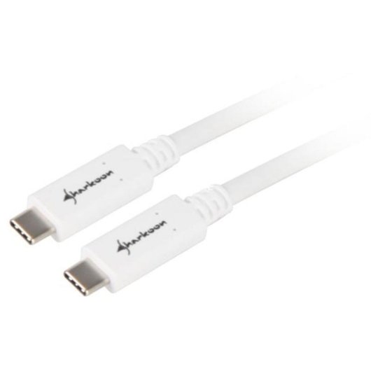 Cable USB C à USB C Sharkoon 0,5 m USB 3.2 Gen 1 Blanc