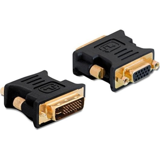 Adattatore DeLOCK VGA 15 pin femmina a DVI 24+5 maschio DVI-I nero