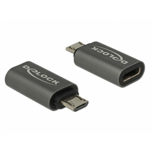 Adaptador DeLOCK 65927 USB 2.0 Micro-B a USB-C Antracita
