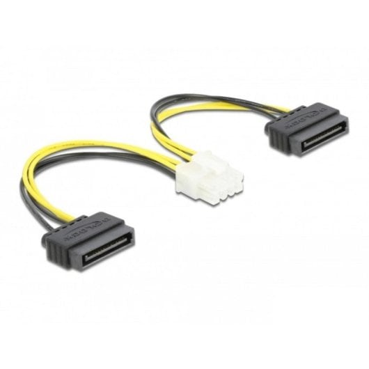 Câble d'alimentation DeLOCK 2 x SATA vers EPS 8 broches 15 cm