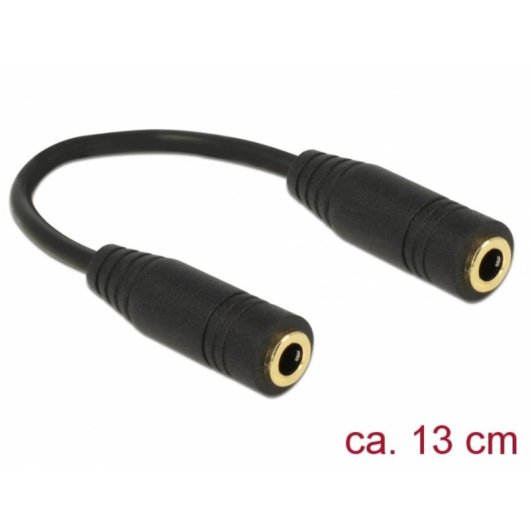 Adattatore audio Delock 3,5 mm femmina a femmina 0,13 m nero