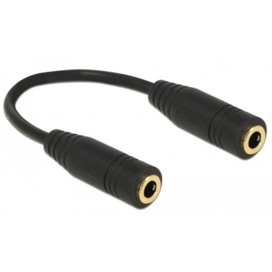 Adattatore audio Delock 3,5 mm femmina a femmina 0,13 m nero