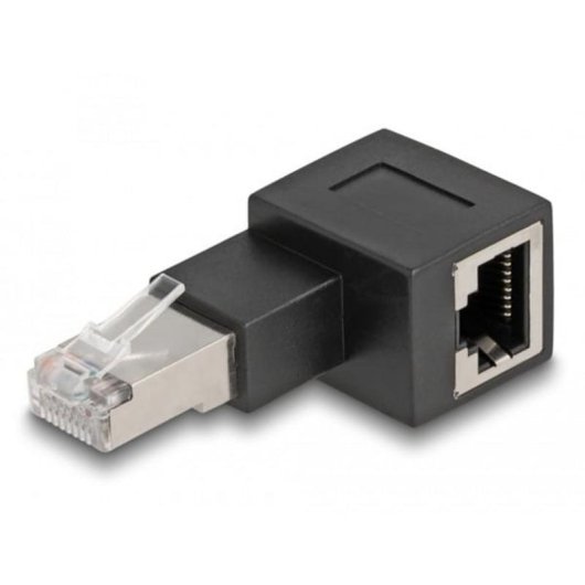 Adattatore RJ45 maschio a femmina Cat.6A 90° piegato verso destra DeLOCK
