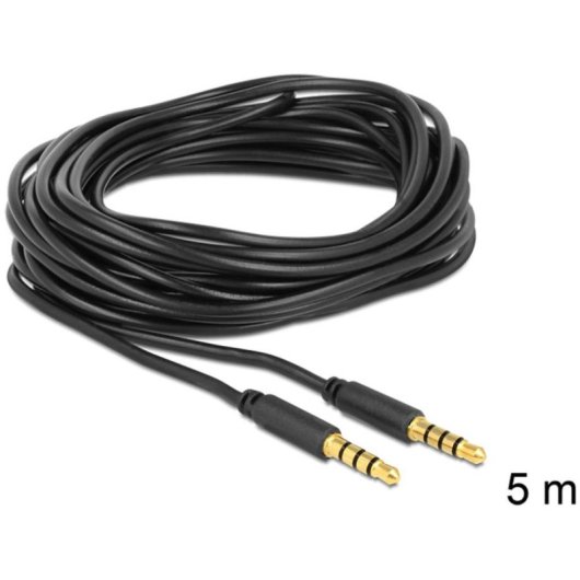 Cavo audio DeLOCK 3,5 mm maschio a maschio 5 m nero