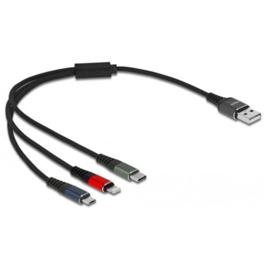 Cavo di ricarica USB 3 in 1 Delock Tipo-A a Lightning/Micro USB/USB Type-C 30 cm