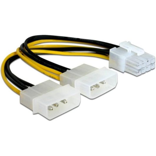 DeLOCK PCI Express Stromkabel 8 Pin auf 2x 4 Pin 5,25 Zoll
