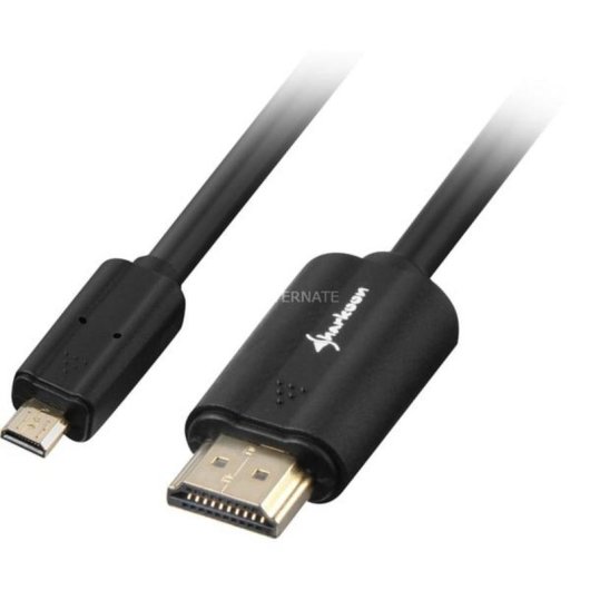 Cabo HDMI/Micro HDMI Sharkoon 1,5 m Preto 4K 3D