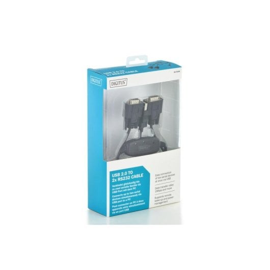 Kabel USB 2.0 auf 2x RS232 Digitus 1,5 m Schwarz