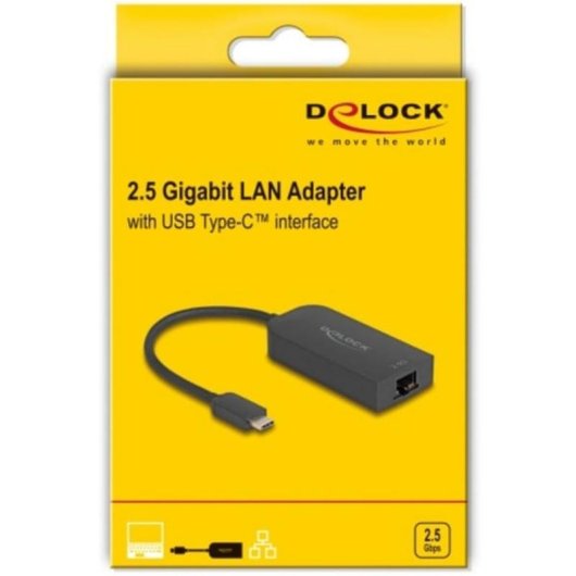 Adaptador USB para Ethernet DeLOCK 66045 2,5 Gigabit LAN RJ45