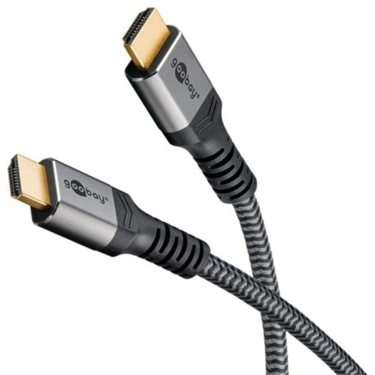 Cable HDMI Goobay 64994 2 m HDMI 2.0 18 Gbit/s Negro Plata