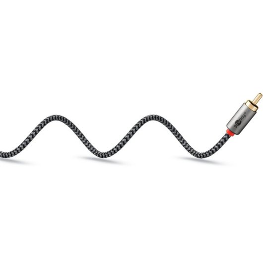 Audioadapterkabel Goobay 65288 3,5mm Stecker zu 2x RCA Stecker 2 m schwarz/silber