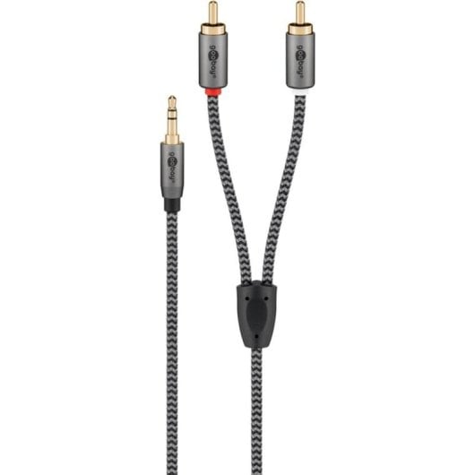 Audioadapterkabel Goobay 65288 3,5mm Stecker zu 2x RCA Stecker 2 m schwarz/silber