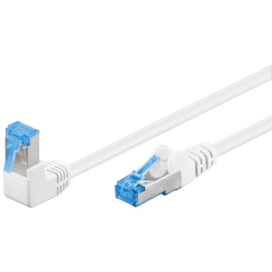 Cavo di rete Goobay 51563 0,5 m Cat6a S/FTP RJ-45 Bianco Blu