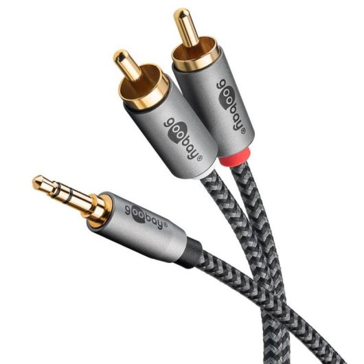 Audio-Kabel Goobay 3,5mm Stecker zu 2 x RCA Stecker 0,5 m