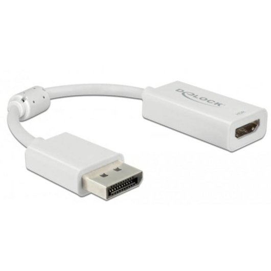 Adaptador de vídeo DeLOCK DisplayPort para HDMI 0,1 m branco