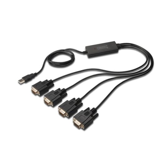Kabel USB 2.0 auf 4 RS232 Digitus 1,5 m Schwarz