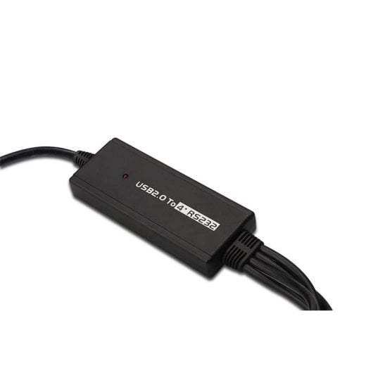 Kabel USB 2.0 auf 4 RS232 Digitus 1,5 m Schwarz