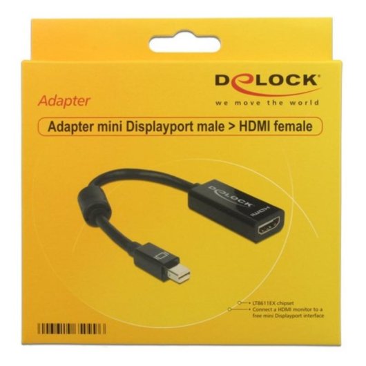 Adattatore mini DisplayPort verso HDMI DeLOCK 0,18 m Nero