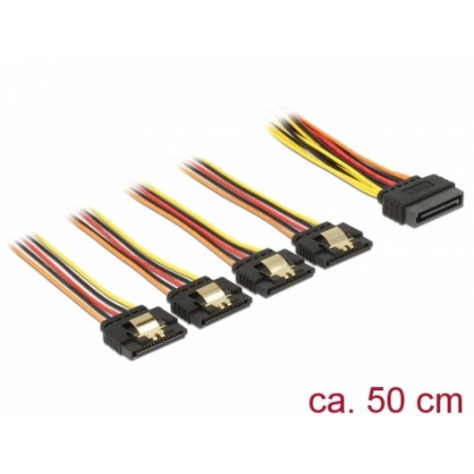 Cable DeLOCK 60158 SATA 0,5 m 4x SATA 15 pines Macho/Macho