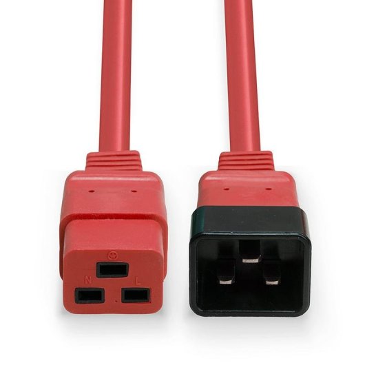 Câble d'extension Lindy 1 m C19 à C20 250 V 16 A rouge