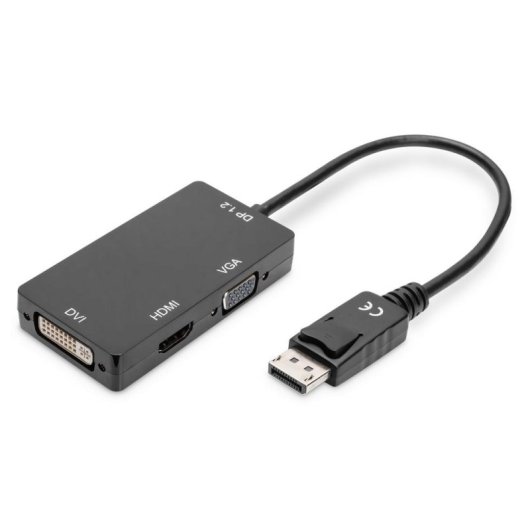 DisplayPort 3-in-1-Adapter Digitus 0,2 m zu HDMI, DVI und VGA