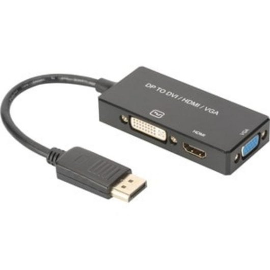 DisplayPort 3-in-1-Adapter Digitus 0,2 m zu HDMI, DVI und VGA