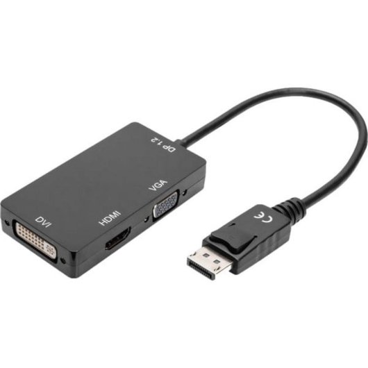 DisplayPort 3-in-1-Adapter Digitus 0,2 m zu HDMI, DVI und VGA