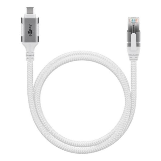 Cable réseau USB-C vers RJ-45 Cat6 Goobay 1 m blindé F/UTP blanc