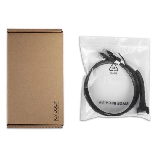 Cable Icy Dock MB310L-B MCIO 8i a 2x SlimSAS 4i 0,5 m