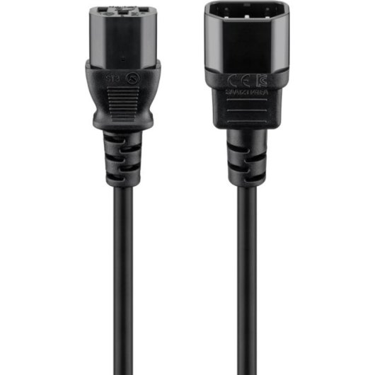 Cavo di estensione Goobay 2 m IEC C14 a IEC C13 nero