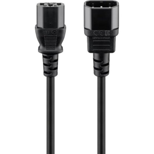 Cavo di estensione Goobay 2 m IEC C14 a IEC C13 nero