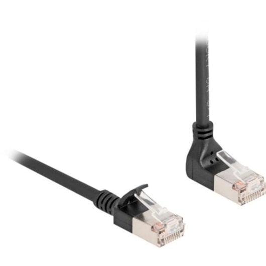 Cable de red RJ45 Cat.6A S/FTP Slim 90° acodado Delock 2 m negro